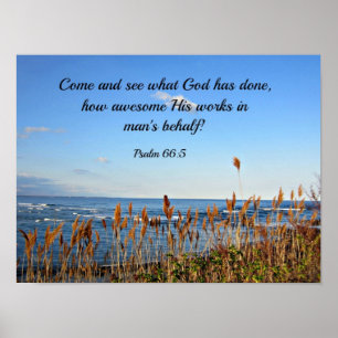 Poster Psaume 66:5 Venez voir ce que Dieu a fait....