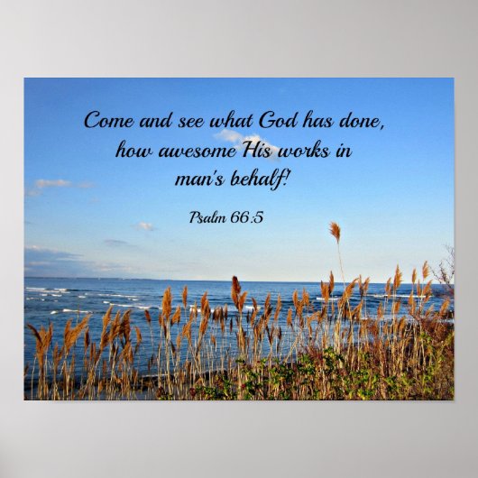 Poster Psaume 66:5 Venez voir ce que Dieu a fait.... (Devant)