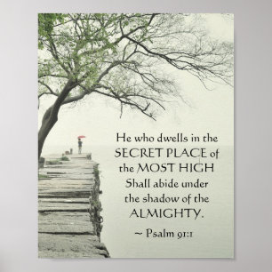 Poster Psaume 91:1 Celui qui habite à la place SECRET