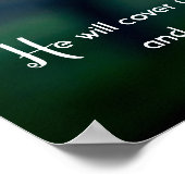 Poster Psaume 91:4 Il vous couvrira de ses plumes (Coin)