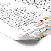 Poster Psaume 91 Bible Écriture Florale (Coin)