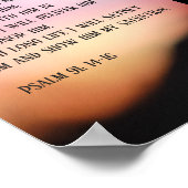 Poster Psaume 91 croix noire sur la colline au coucher du (Coin)