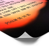 Poster Psaume 91 croix noire sur la colline au coucher du (Coin)