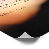 Poster Psaume 91 croix noire sur la colline et coucher du (Coin)