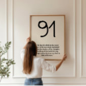 Poster Psaume 91 Écriture minimaliste Imprimer