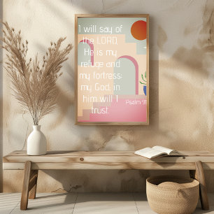 Poster Psaume 91 Il Est Mon Refuge Bible Écriture