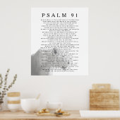 Poster Psaume 91 Lion Bible chrétienne Verse Art (Cuisine)