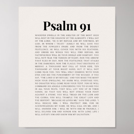 Poster Psaume 91 NKJV Bible Verse (Devant)