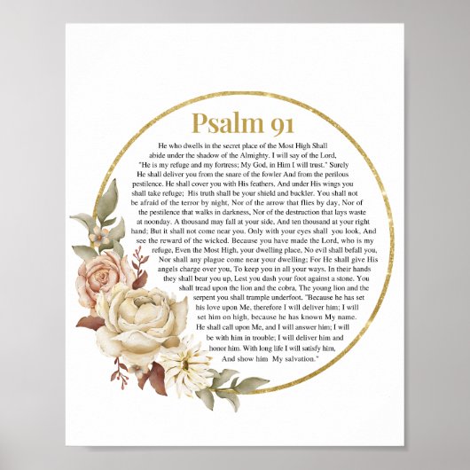 Poster Psaume 91 NKJV Bible Verse (Devant)