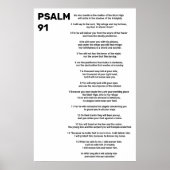 Poster Psaume 91 verset de la bible Christian Modern Scri (Devant)