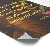 Poster Psaume 9:1 Merci à l'affiche du Seigneur (Coin)