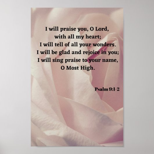 Poster Psaume 9 Louez Dieu Bible Verse Bible (Devant)