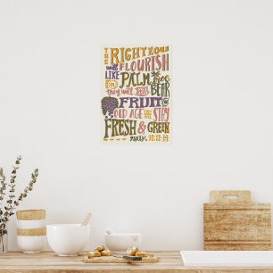 Poster Psaume Bible Verse pour le vieillissement