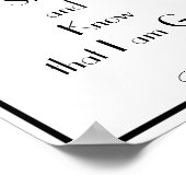 Poster Psaume de verset biblique 46:10 Mur noir et blanc (Coin)