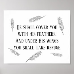 Poster Psaume moderne 91 Plumes d'art biblique Symbole ch