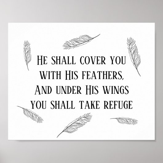 Poster Psaume moderne 91 Plumes d'art biblique Symbole ch (Devant)