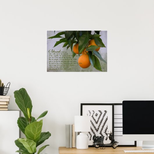 Poster Psaumes 1:1-3 Écritures Imprimer (Bureau à domicile)