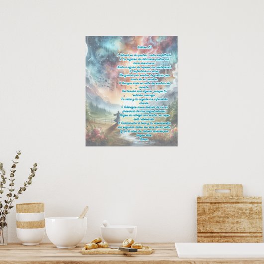 Poster Psaumes 23 en espagnol (Cuisine)