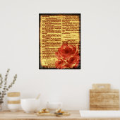 Poster Psaumes antiques et Roses Imprimer (Cuisine)