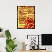 Poster Psaumes antiques et Roses Imprimer (Bureau à domicile)
