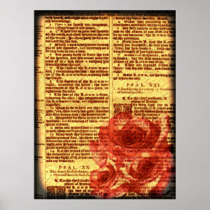 Poster Psaumes et copie antiques de roses