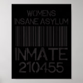 Poster Psych Ward Jail Funny Halloween Costume Insane Asy (Devant)
