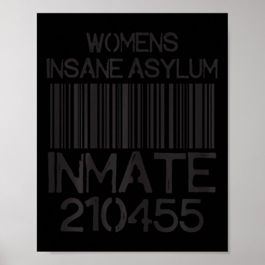 Poster Psych Ward Jail Funny Halloween Costume Insane Asy (Devant)