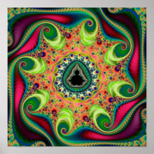 Poster Psyché coloré Mandelbrot ensemble fractal