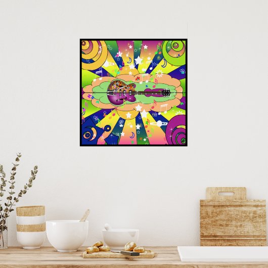 Poster Psychedelic Blues (Cuisine)