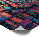 Poster Psychedelic Drippy City Art (Coin)