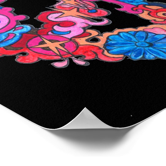 Poster Psychédélic peace sign (Coin)