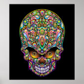 Poster Psychedelic Skull Art Design (Devant)