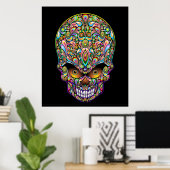 Poster Psychedelic Skull Art Design (Bureau à domicile)