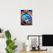 Poster "Psychedelic Time Warp : AI-Genery Trippy Detail (Bureau à domicile)