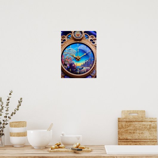 Poster "Psychedelic Time Warp : AI-Genery Trippy Detail (Cuisine)
