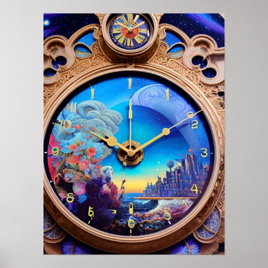 Poster "Psychedelic Time Warp : AI-Genery Trippy Detail (Devant)