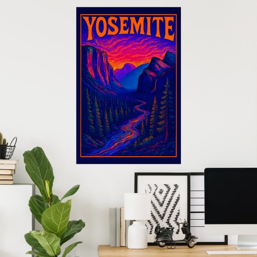 Poster Psychedelic Yosemite (Bureau à domicile)