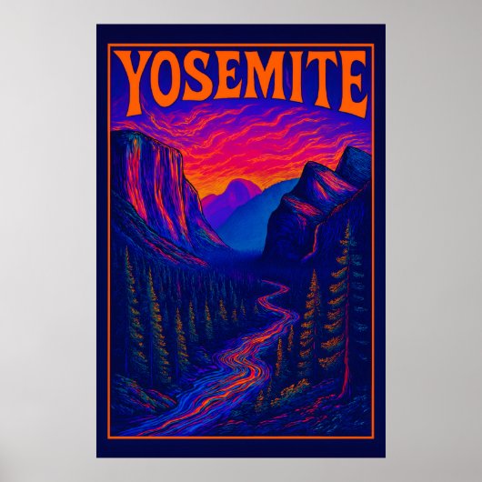 Poster Psychedelic Yosemite (Devant)