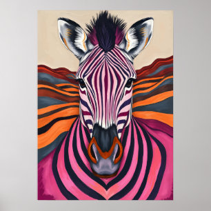 Poster Psychedelic Zebra Stripes - Pop Art Safari