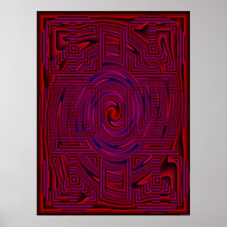 Poster Psychédélique à motif rouge