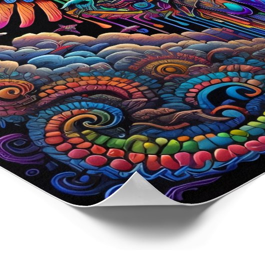 Poster Psychédélique Coloré Angel Art (Coin)