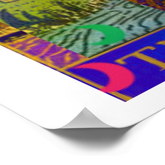 Poster psychédélique de la carte Moon Tarot (Coin)