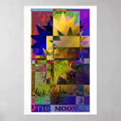 Poster psychédélique de la carte Moon Tarot (Devant)