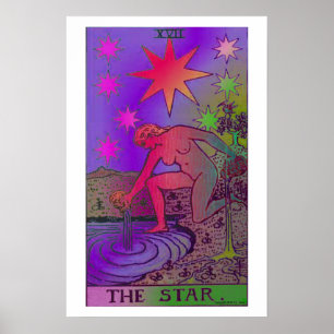 Poster psychédélique de la carte Star Tarot