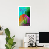 Poster psychédélique de la carte Tarot Hermit (Bureau à domicile)