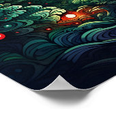 Poster psychédélique de l'arbre de Noël (Coin)