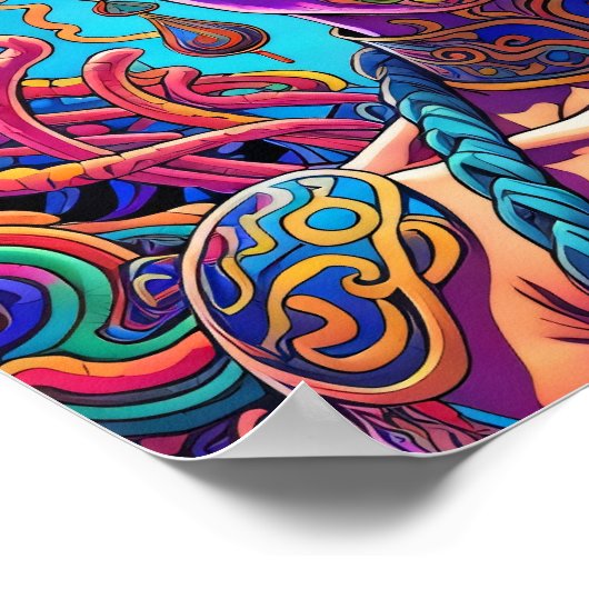 Poster Psychédélique Dis quoi ! Art (Coin)