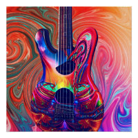 Psychédélique Electrique Acoustique Semi Guitares