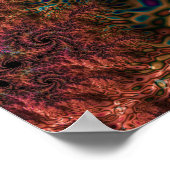 Poster Psychedélique Groovy Tripant Funky Coloré Fractale (Coin)