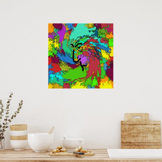 Poster psychédélique hippie (Cuisine)